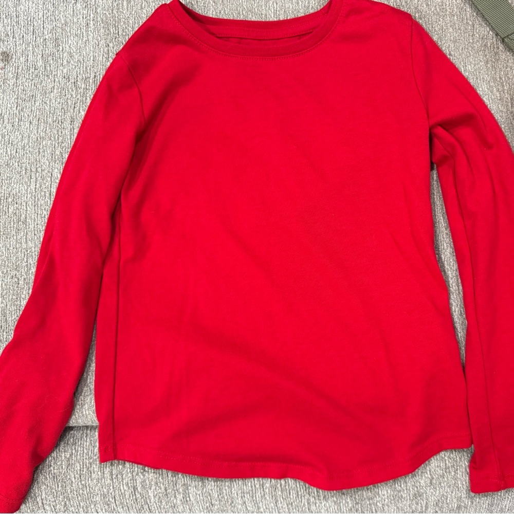 Classic Red Kids Long Sleeve Shirt